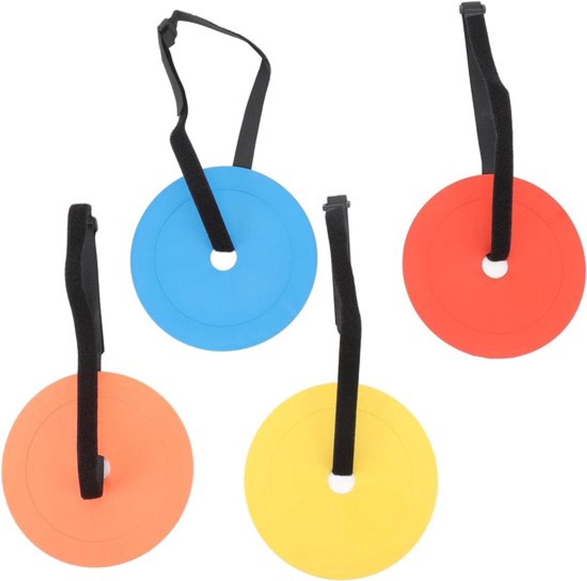 Reactieve Agility Trainingsschijven voor Voetbaldoel - Verbeter Lengte - Set van 4 Felgekleurde Schijven - TPE-materiaal - Voor Voetbal, Hockey, Honkbal.