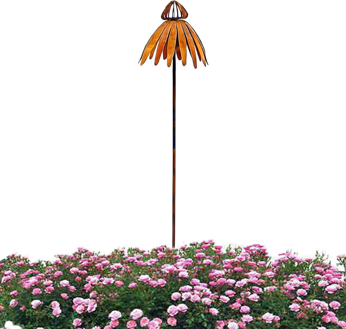 Tuinstaken Metaal - Tuinornamenten Erf Markeringen - Tuin Verfraaien - Verweerde Afwerking - 76 cm - Roestbruin
