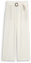 Tom Tailor - Mousseline broek met wijde pijpen en riem - Maat 40/32 - Whisper White