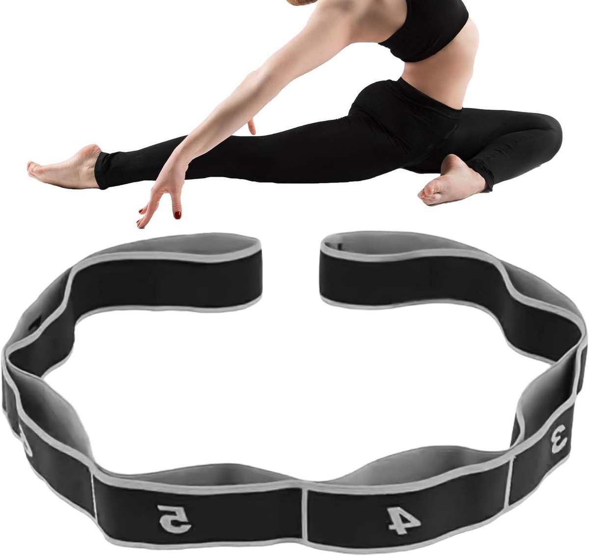Weerstandsbanden Fitness - Fitness Elastieken - Krachttraining Thuis - Multi-ring Systeem - 90x4cm - Grijs