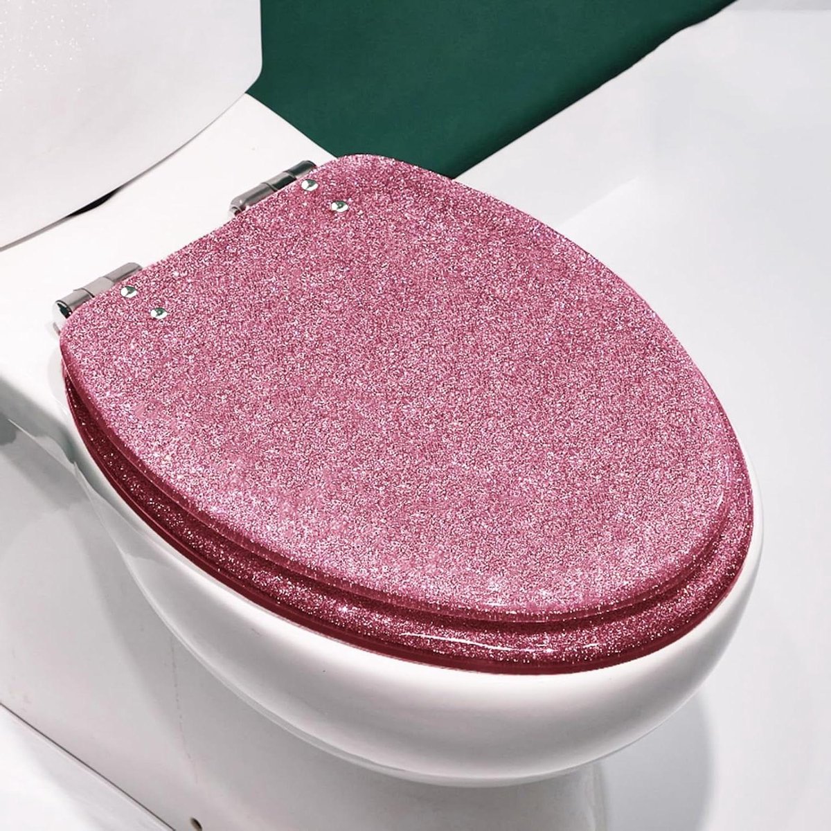 Glitter Toiletbril - Decoratief Toiletdeksel - Badkamer Decoratie - Langzaam Sluitend - 40-47 cm - Roze