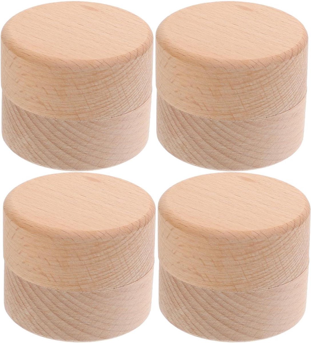 Houten Sieradendoos - Mini Bewaardoosje Ringhouder - Melktandjes Bewaren - Natuurlijke Nerfstructuur - 52 x 52 x 4 cm - Beige