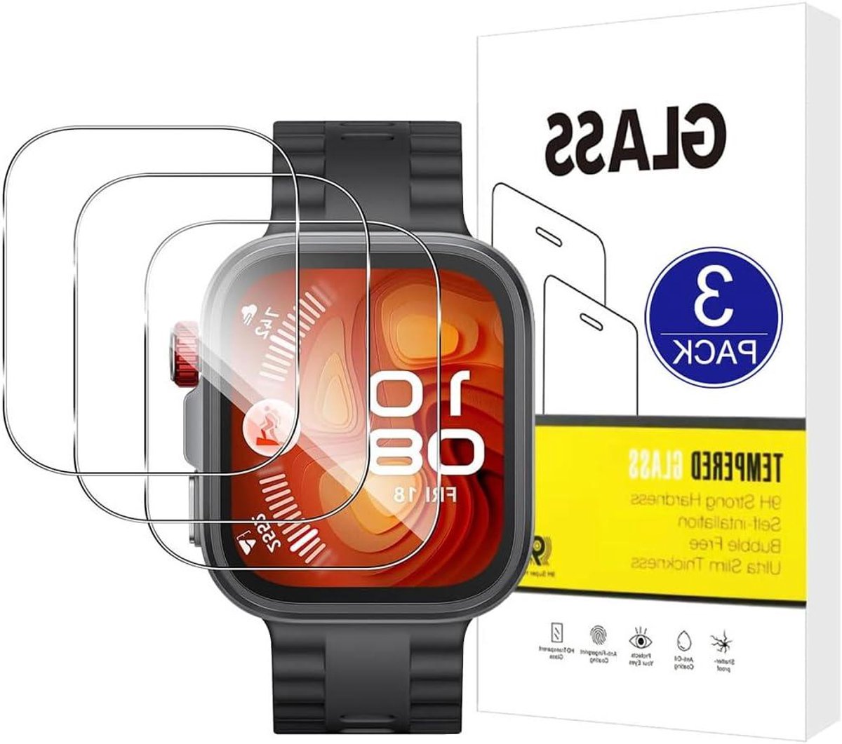 Schermbeschermer - Glasfolie - Smartwatch Beschermen - 9H Hardheid - 3 Stuks - Transparant