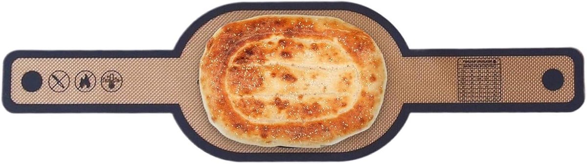 Bakmat met handgrepen - Keukenmat herbruikbaar - Oven bakken - Antiaanbaklaag - 56 cm - Grijs
