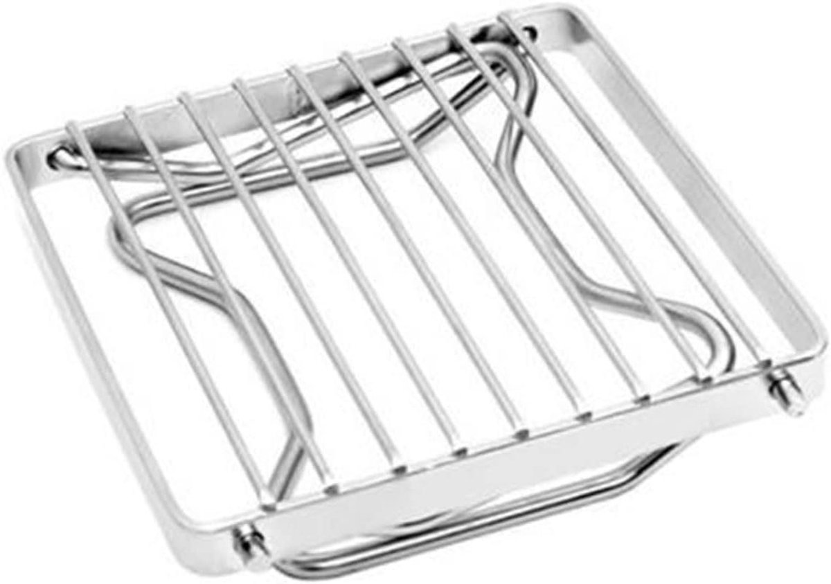 Mini BBQ Set - Opvouwbare Grill - Kamperen en buiten - Roestvrij staal - 27.5 cm - Zilver