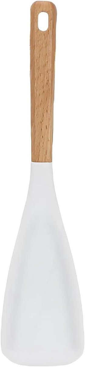 Kooklepel - Spatel - Koken en serveren - Hittebestendig siliconen - 10x5 cm - Wit