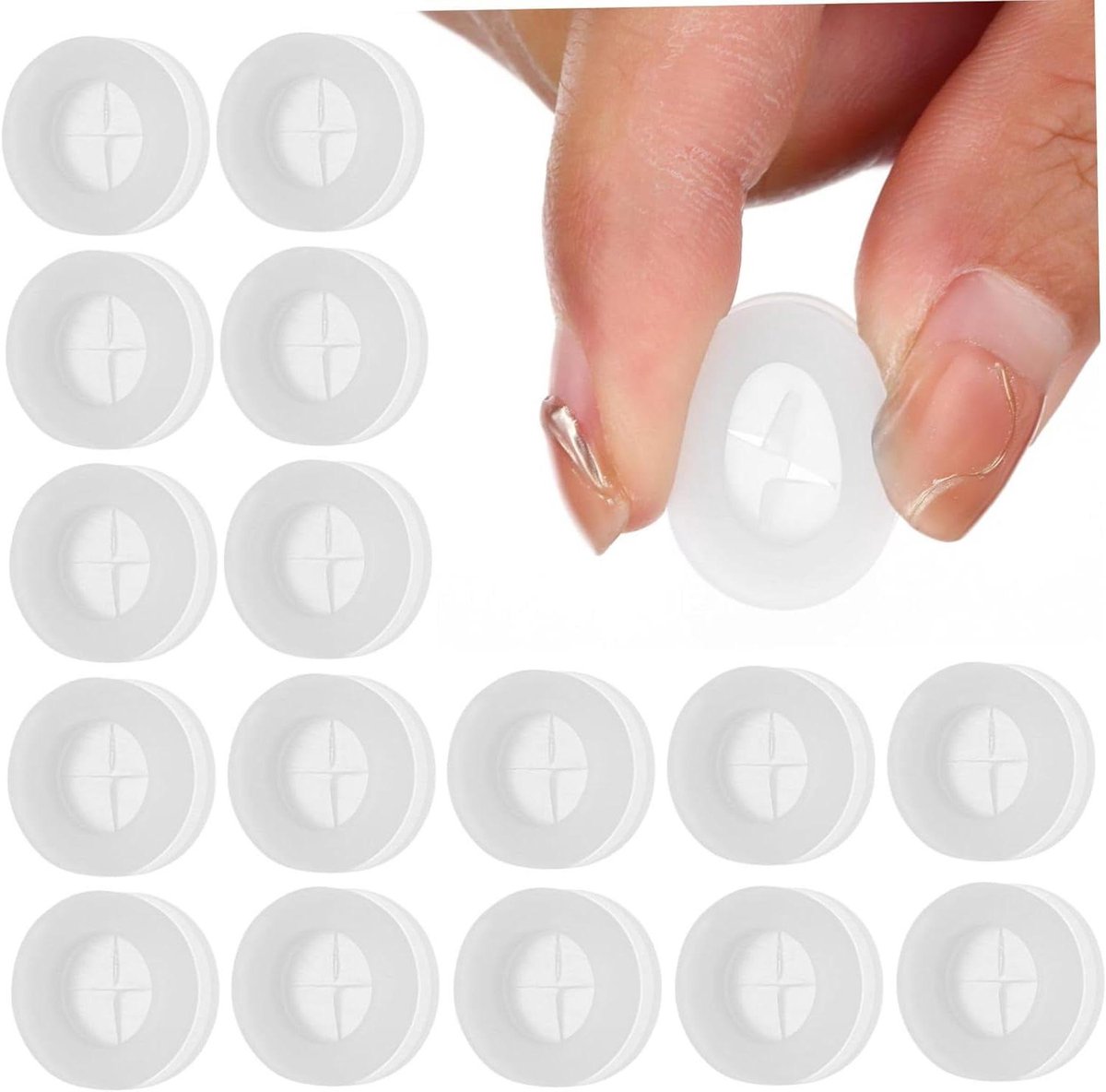 Siliconen Deksel Plugs - Stro Gaten - Drinken en Opslag - Lekbestendig Ontwerp - 20 Stuks - Wit