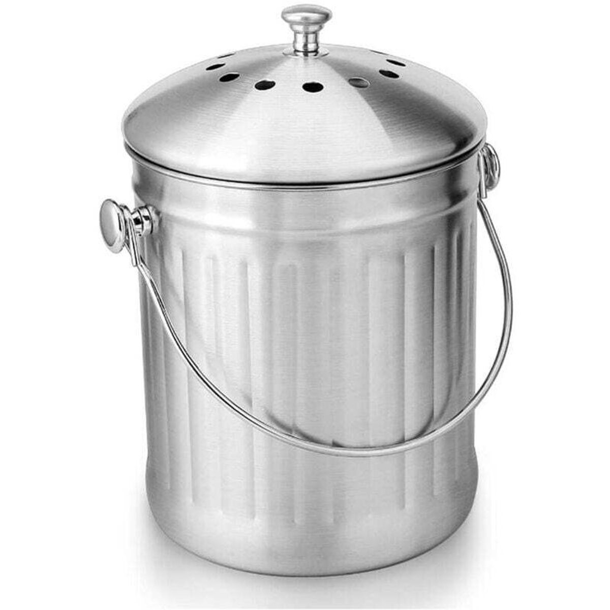Geurloze roestvrijstalen keukencompostbak - Compostbak geschikt voor in de keuken - Inclus