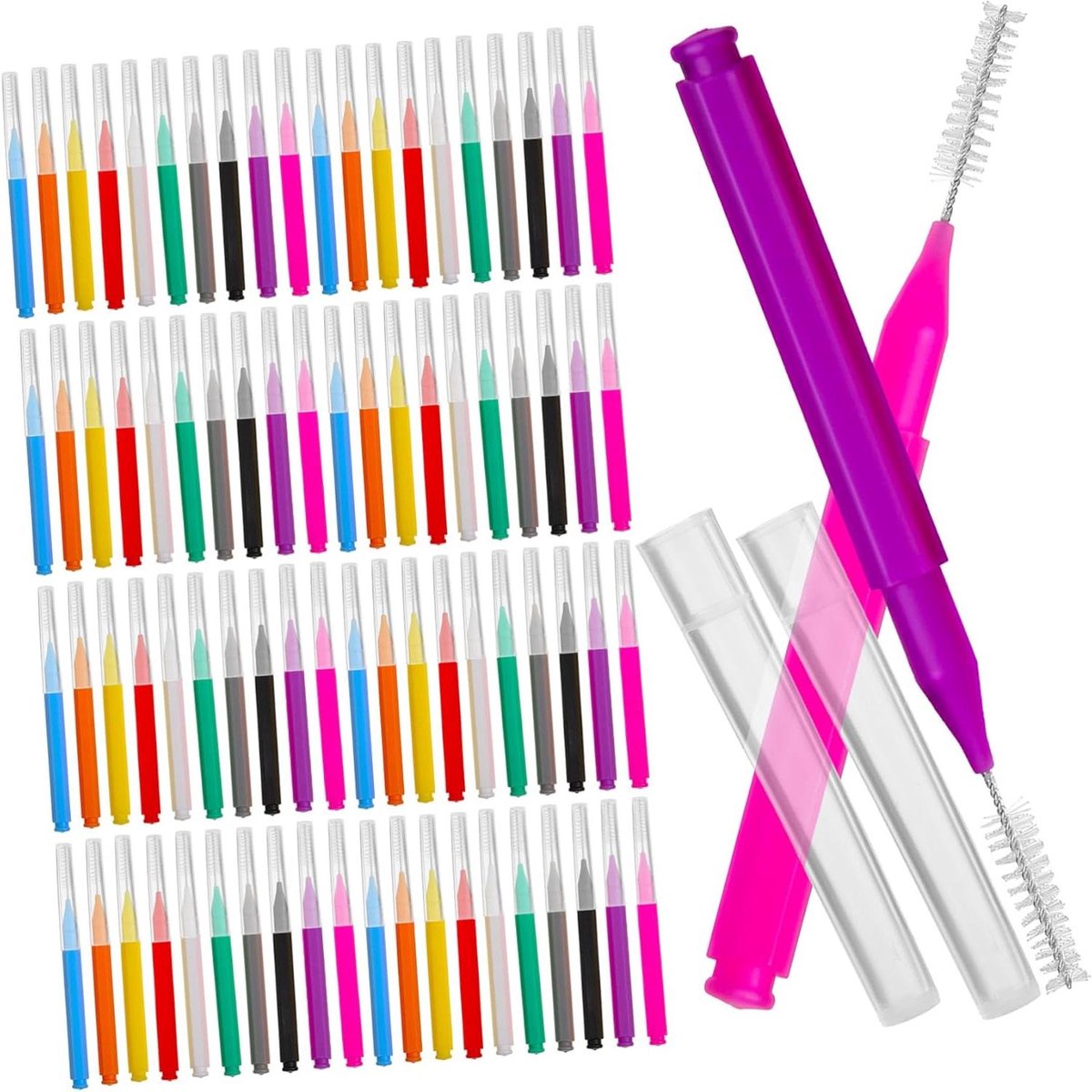 Interdentale Ragers - Floss Borstels - Mondhygiëne Verbeteren - Ergonomisch Handvat - 100 Stuks - Diverse Kleuren