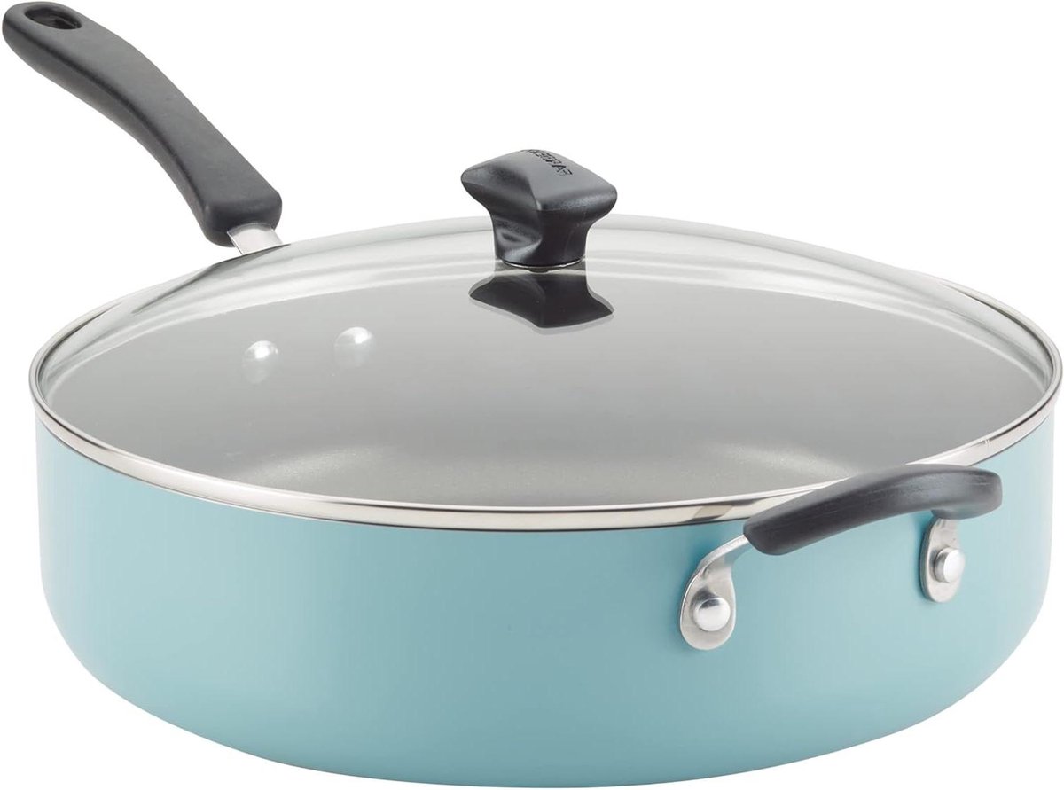 Jumbo Koekenpan Grote Koekenpan Maaltijden Bereiden DiamondMax Anti-aanbak 6 Liter Aqua