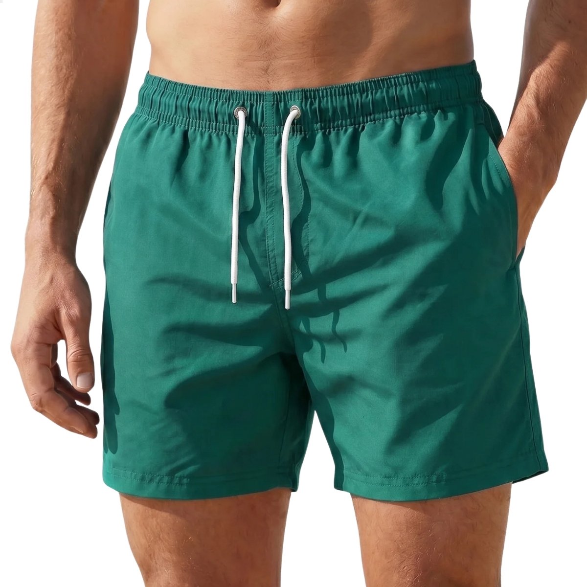 RENALUX - Zwembroek Heren - Zwembroek Jongens - Met Zakken - Zwemboxer Heren - Groen - Maat XL