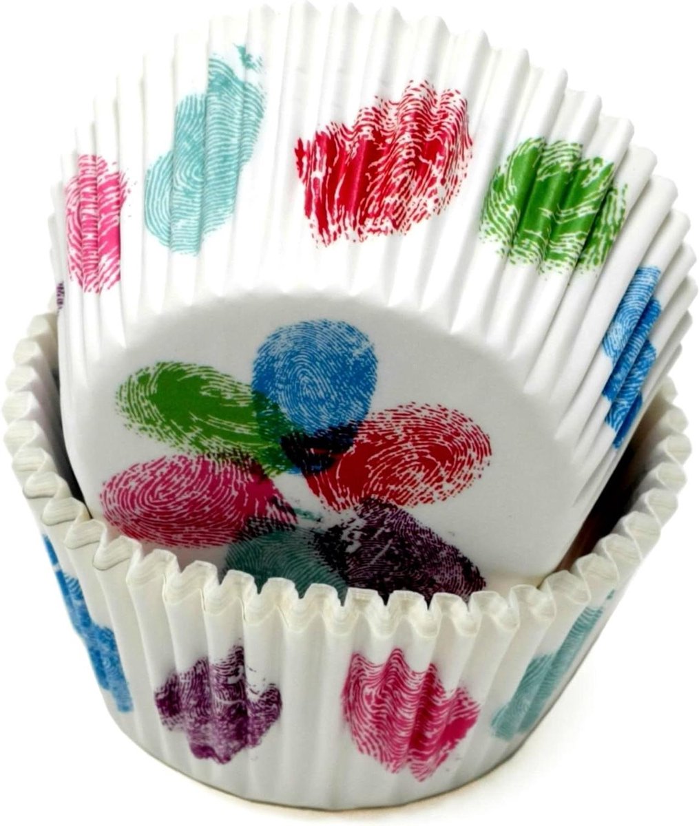 Chef Craft Papier Patterned Cupcake Liners, 50 count, Rood/Roze/Blauw/Groen/Paars