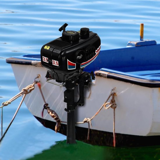 Buitenboordmotor - Bootmotor - Varen en vissen - Krachtige 2-takt motor - 52 cc - Zwart — afbeelding 2
