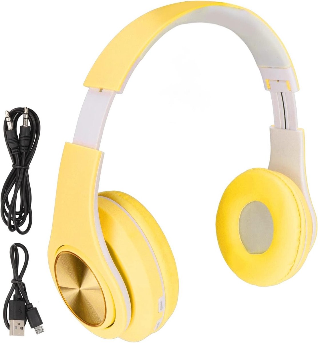 Draadloze Over-ear Hoofdtelefoon met Geluidsonderdrukking en Kleurrijke Verlichting voor Telefoon en Laptop