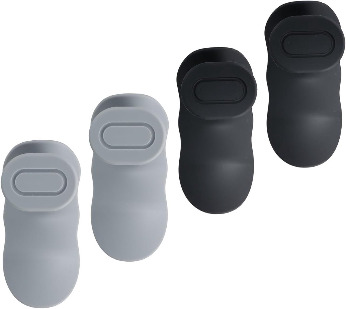 Draagbare siliconen handgrepen voor sportschool, 2 paar, 9 x 4,5 cm, ideaal voor krachttraining, fitness en gymnastiekhandschoenen voor mannen en vrouwen (zwart, grijs)