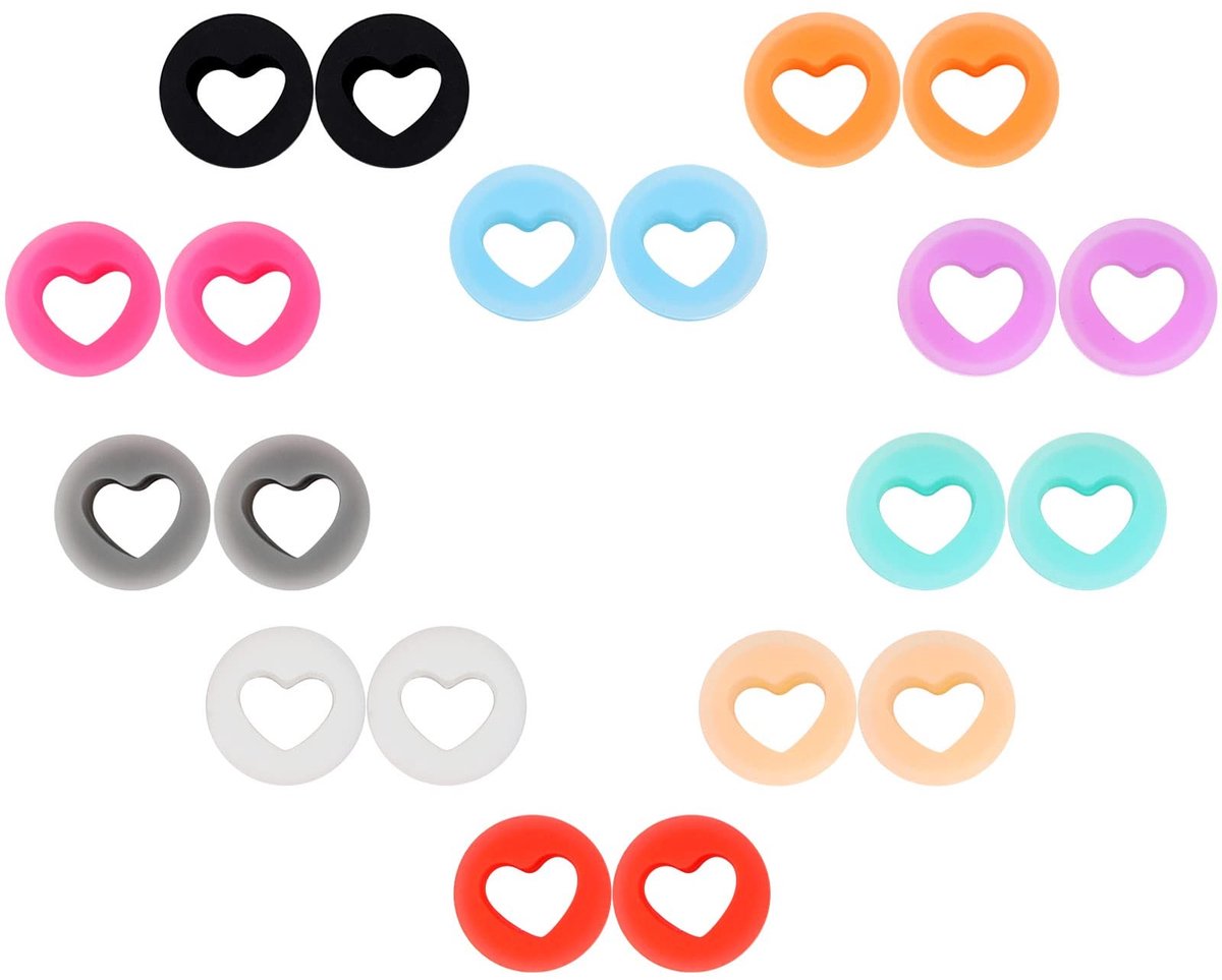 Dailygoods - Set van 20 Siliconen Oortunnels in Diverse Kleuren