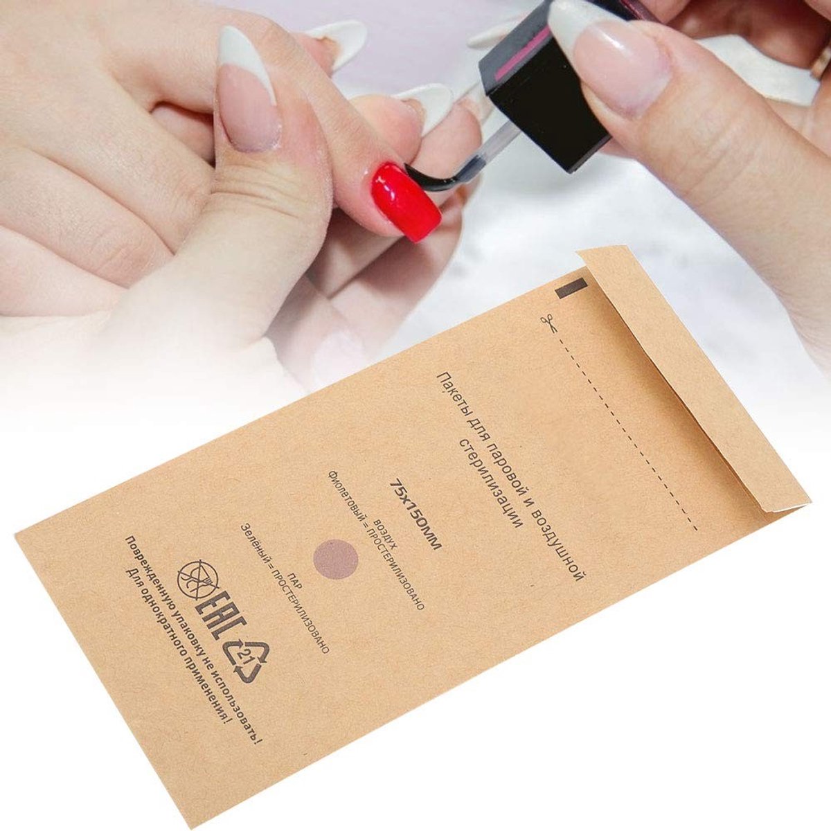 Dailygoods - 100 Stuks Wegwerp Sterilisatiezakjes voor Nagelkunst