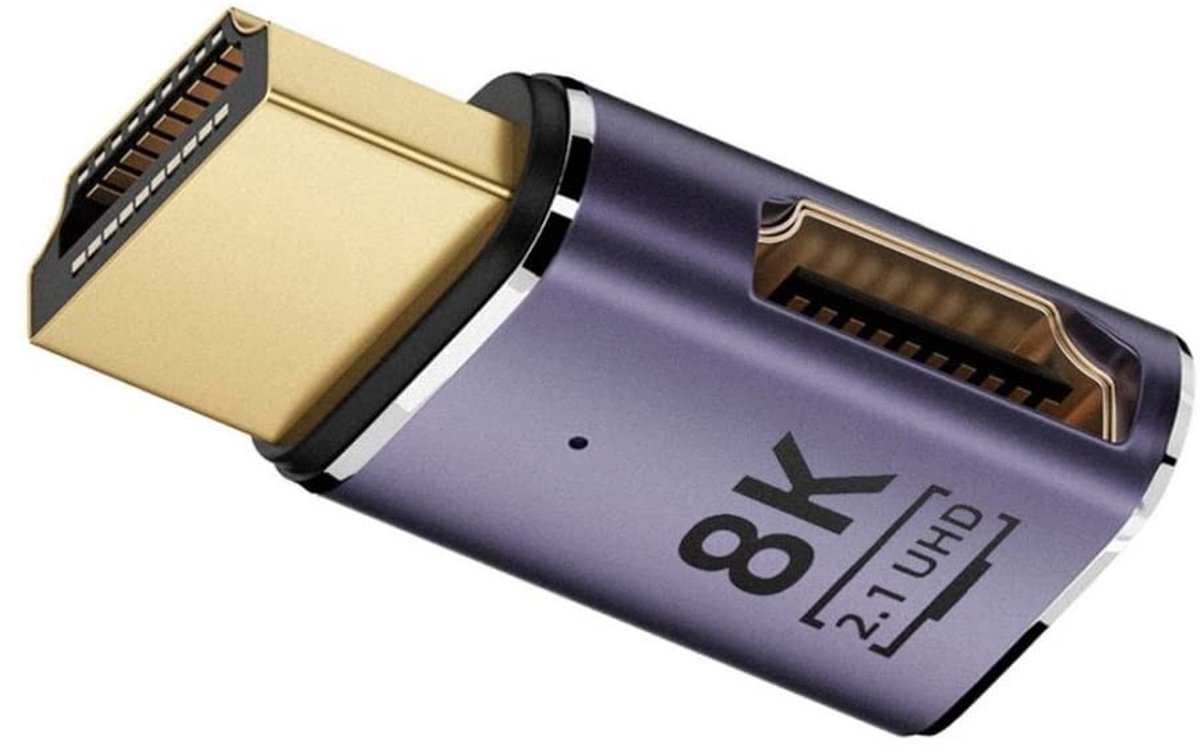 Dailygoods - HDMI 2.1 Converter Adapter Mannelijk naar Vrouwelijk Rechte Rechts