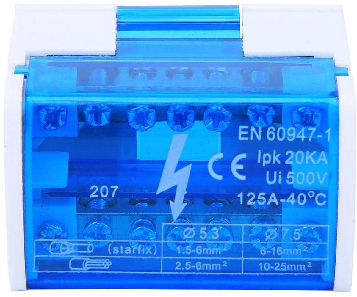 Dailygoods - Dailygoody - Junction Box - Terminal Verdeeldoos - Veiligheid en gebruiksgemak - Compact formaat - 100A capaciteit - Ideaal voor elektrische installat