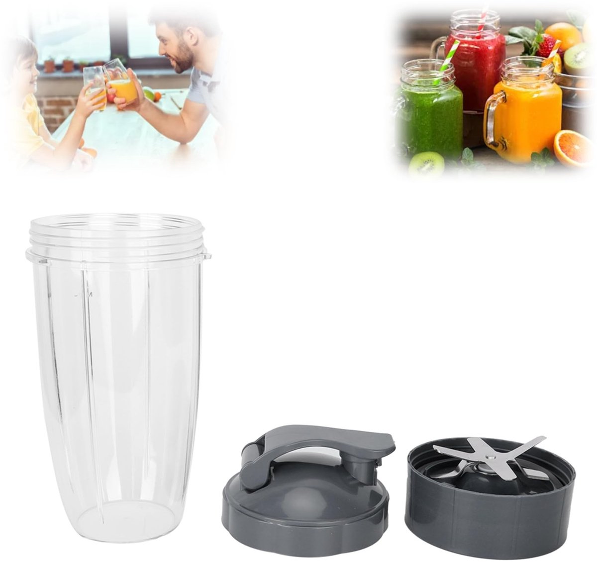 Dailygoods - 32OZ Blenderbeker met Clamshell Flip-deksel voor Vervanging