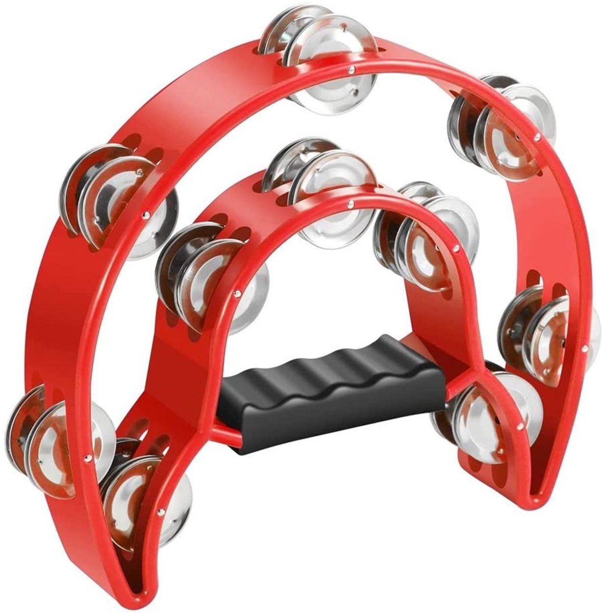 Dailygoods - Innovra - Dailygoods - Halve Maan Tamboerijn met Dubbele Jingles Rood