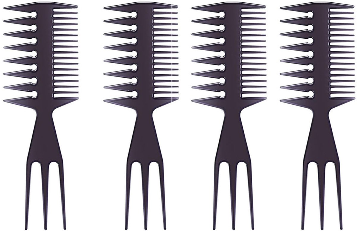 Dailygoods - Set van 4 Dubbelzijdige Uitdunningskammen voor Kappers