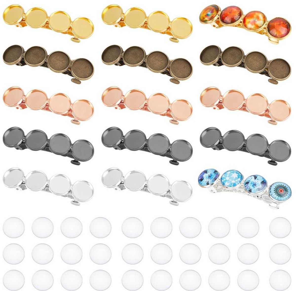 Dailygoods - 20 Stuks DIY Haarspeldjes in 5 Kleuren van Messing