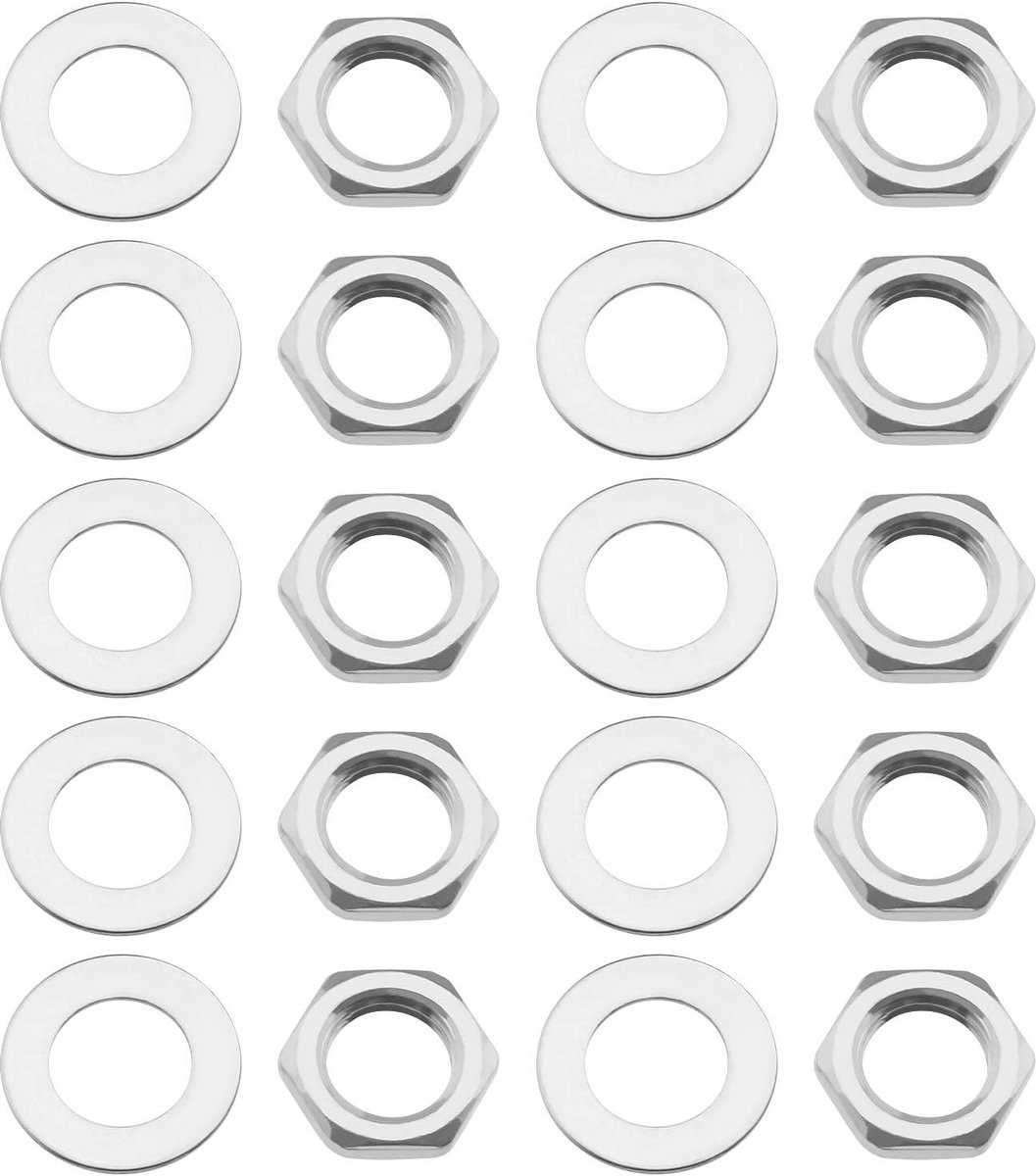 Dailygoods - Set van 30 Gitaar Moeren en Onderlegplaatjes voor Elektrische Gitaar