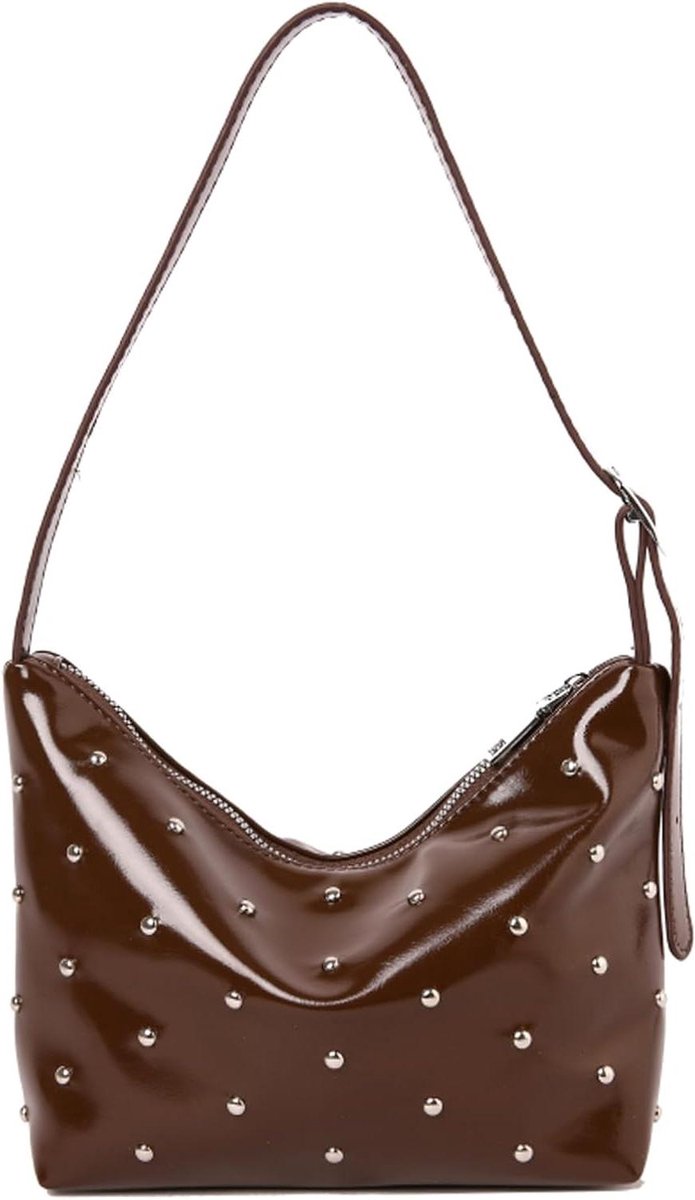 Schoudertas - Onderarm tas - Baby Benodigdheden - Geklonken Design - 35 x 19 x 14 cm - Zwart