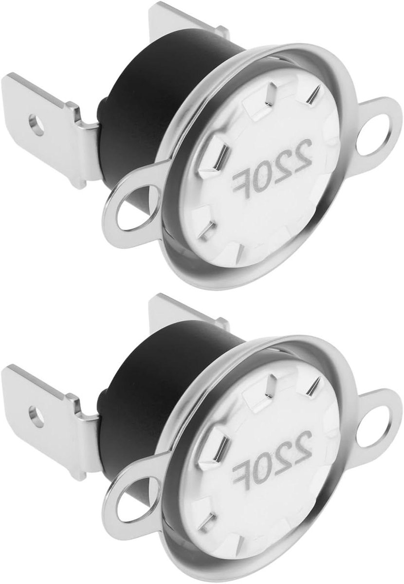 Droger Thermische Zekering - Vervangingsonderdeel - Apparaat Reparatie - Directe Vervanging - 2 Stuks - Zilver