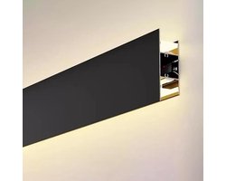 Led Profile Black LED Light Strip for Wall, Decorative Led Diffuser Cover for Led Strip, Bedroom/Living Room Baseboard Lights Cornice (11ft/3.3m)