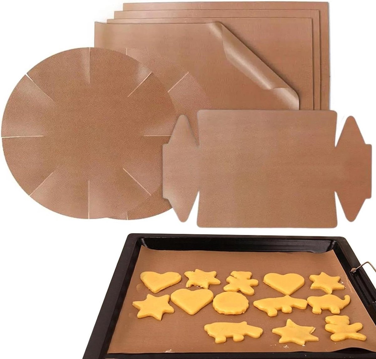 Bakpapier Vellen - Herbruikbare Mat - Oven Schoonhouden - Hittebestendig Materiaal - 7-delige Set - Niet Gespecificeerd