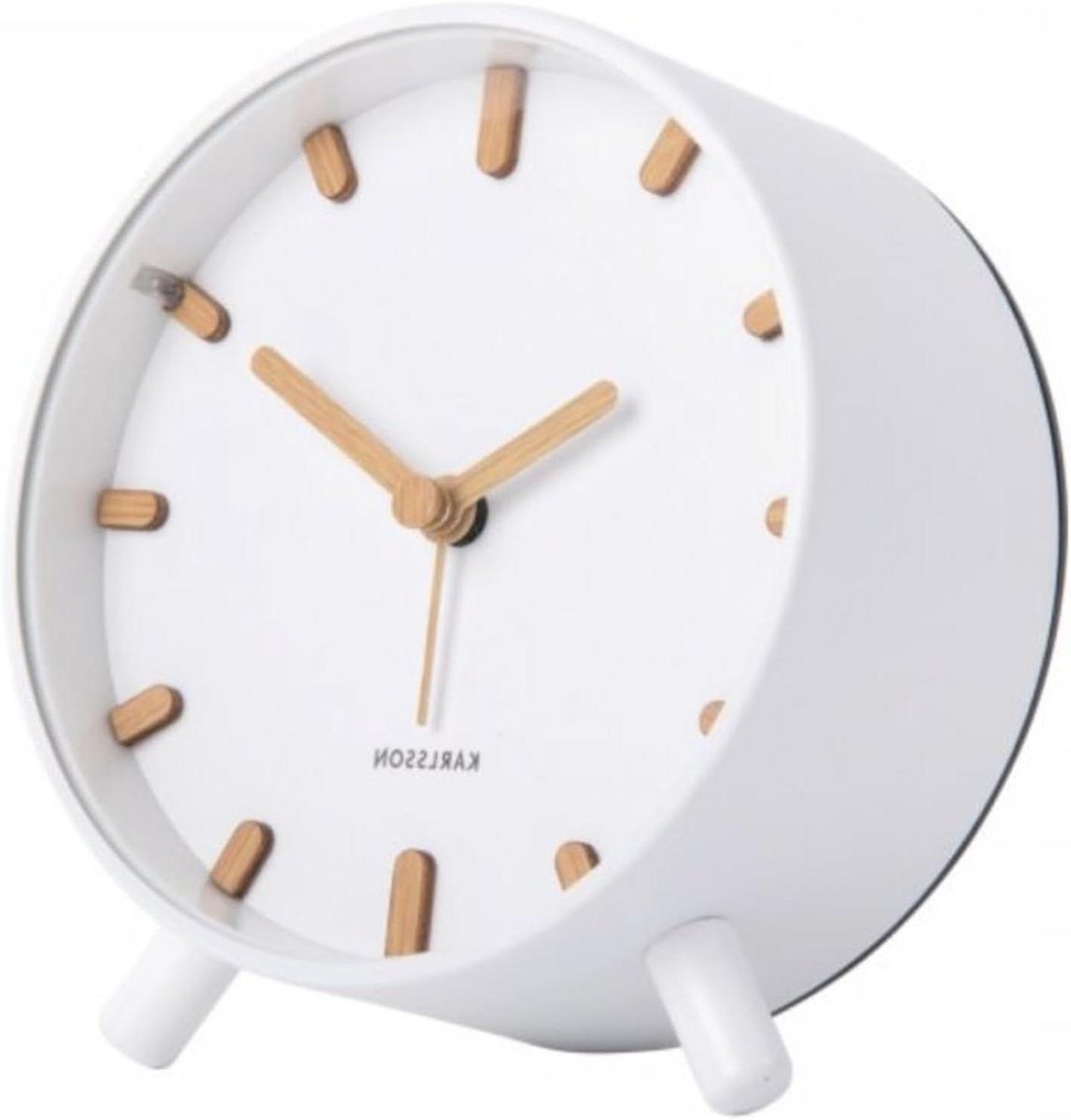 Wekker Metaal - Tafellamp Klokje - Wakker Worden - Tijdloos Design - 116 cm Breed - Wit