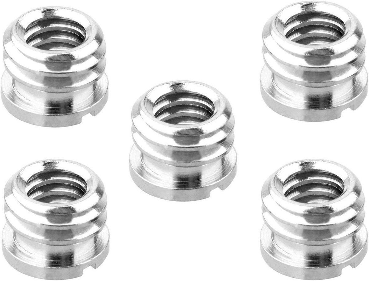 Conversie Schroeven - Adapter Verloop - Camera Montage - Solide Metaal - 5 Stuks - Zilver