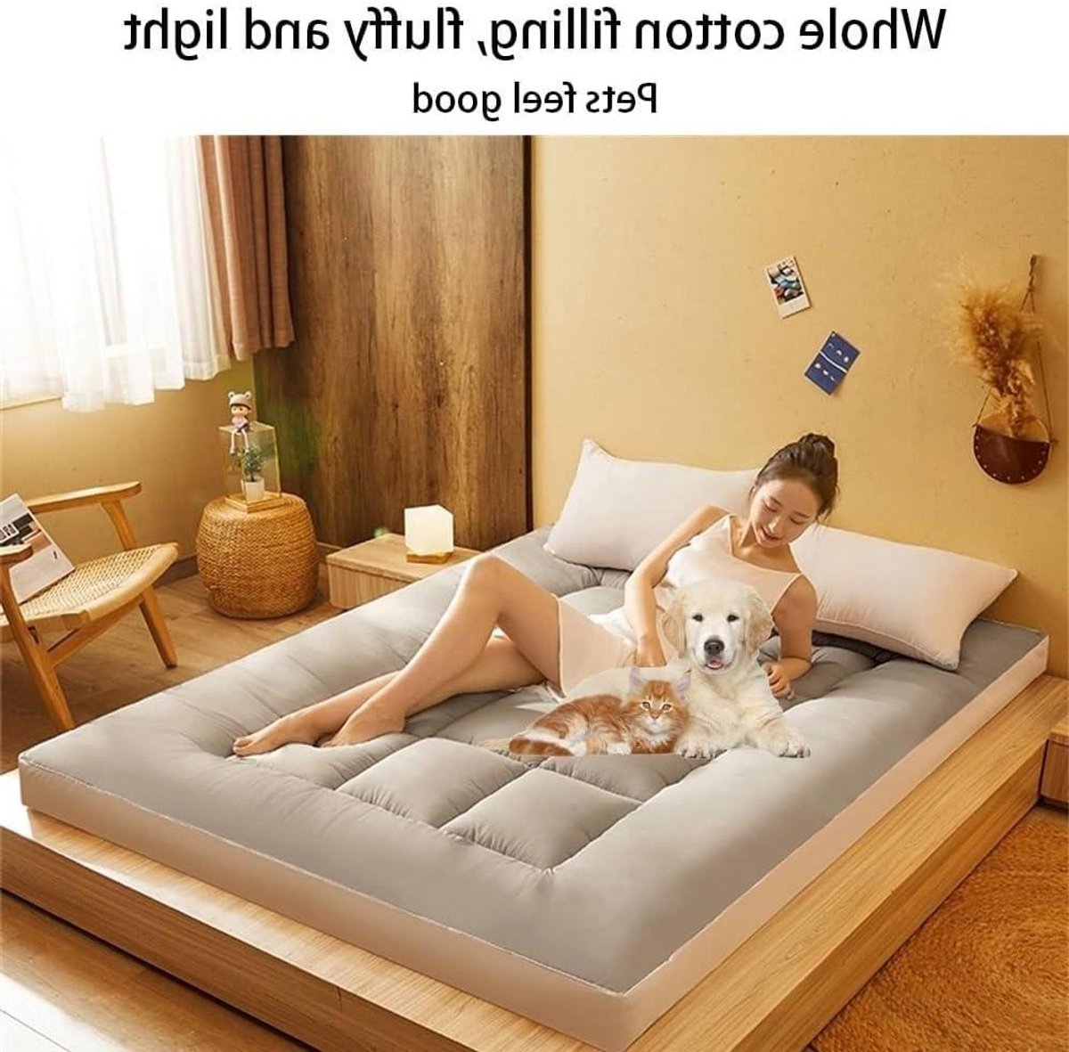 Dikke Vloermatras - Opvouwbare Futon - Gezellig Slapen - Warm Springkussen - Diverse Maten - Grijs