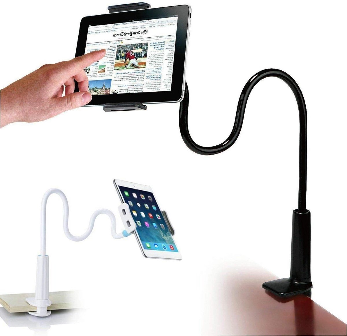 Lazy Stand - Telefoonhouder Tablet - Video Kijken - Flexibele Arm - 70 cm - Zwart