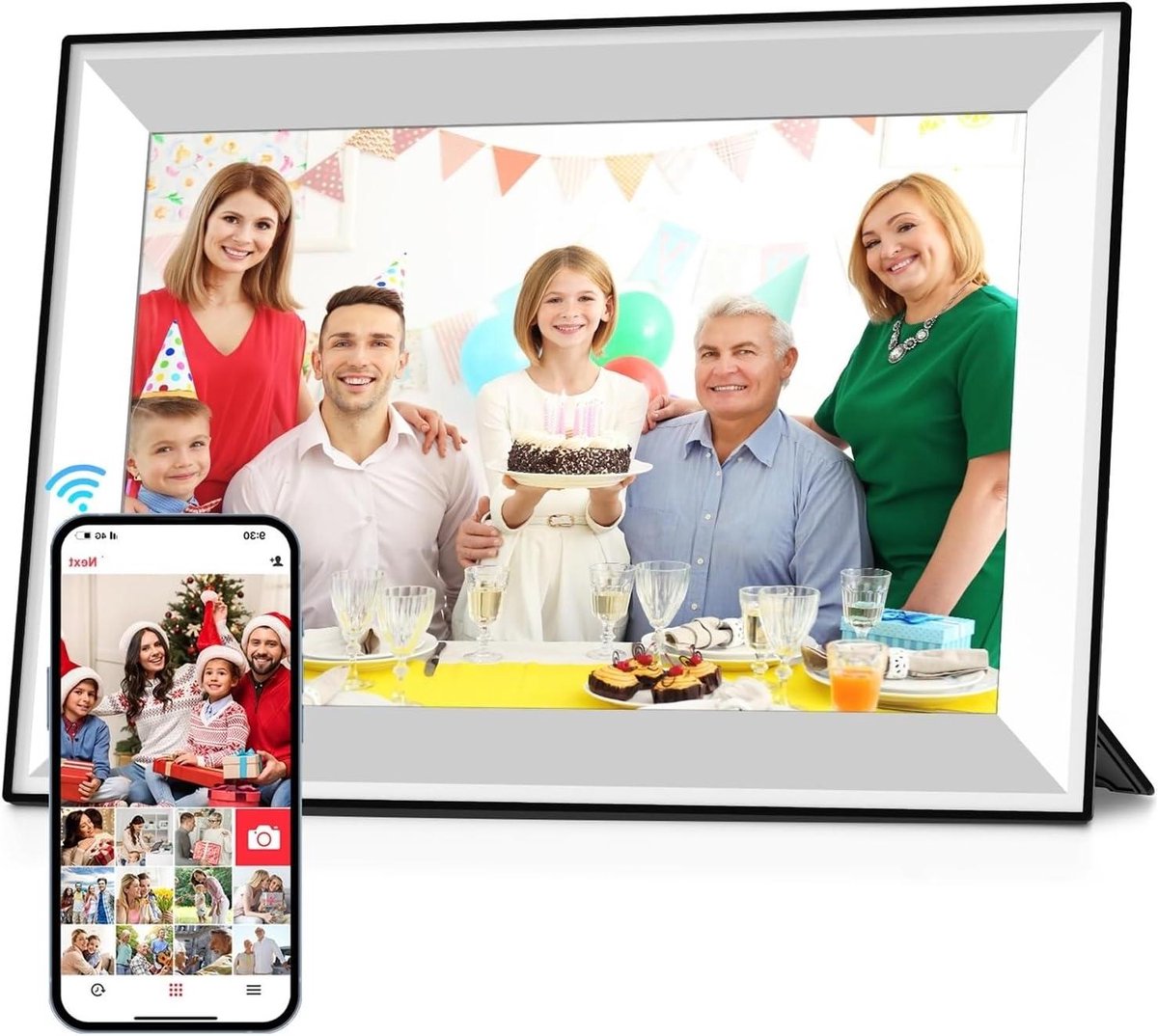WIFI 10.1 Inch Digitale Fotolijst 32GB IPS 1280x800 Full HD Touchscreen Ingebouwde Slimme High Definition Scherm(White)