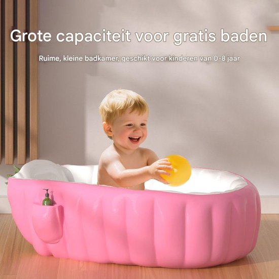Reisbad Voor Baby's,Draagbaar Opblaasbad Voor Kinderen Met Voetpomp - Antislip Opvouwbaar Babybad Binnenhuis Badkamer Buiten Vakantie — afbeelding 3