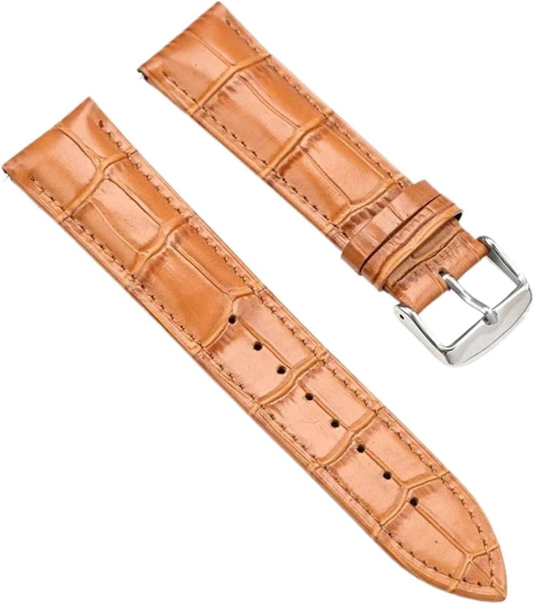 Leren Horlogeband - Vervangend Bandje - Dagelijks Gebruik - Echt Leer - 26 mm - Lichtbruin
