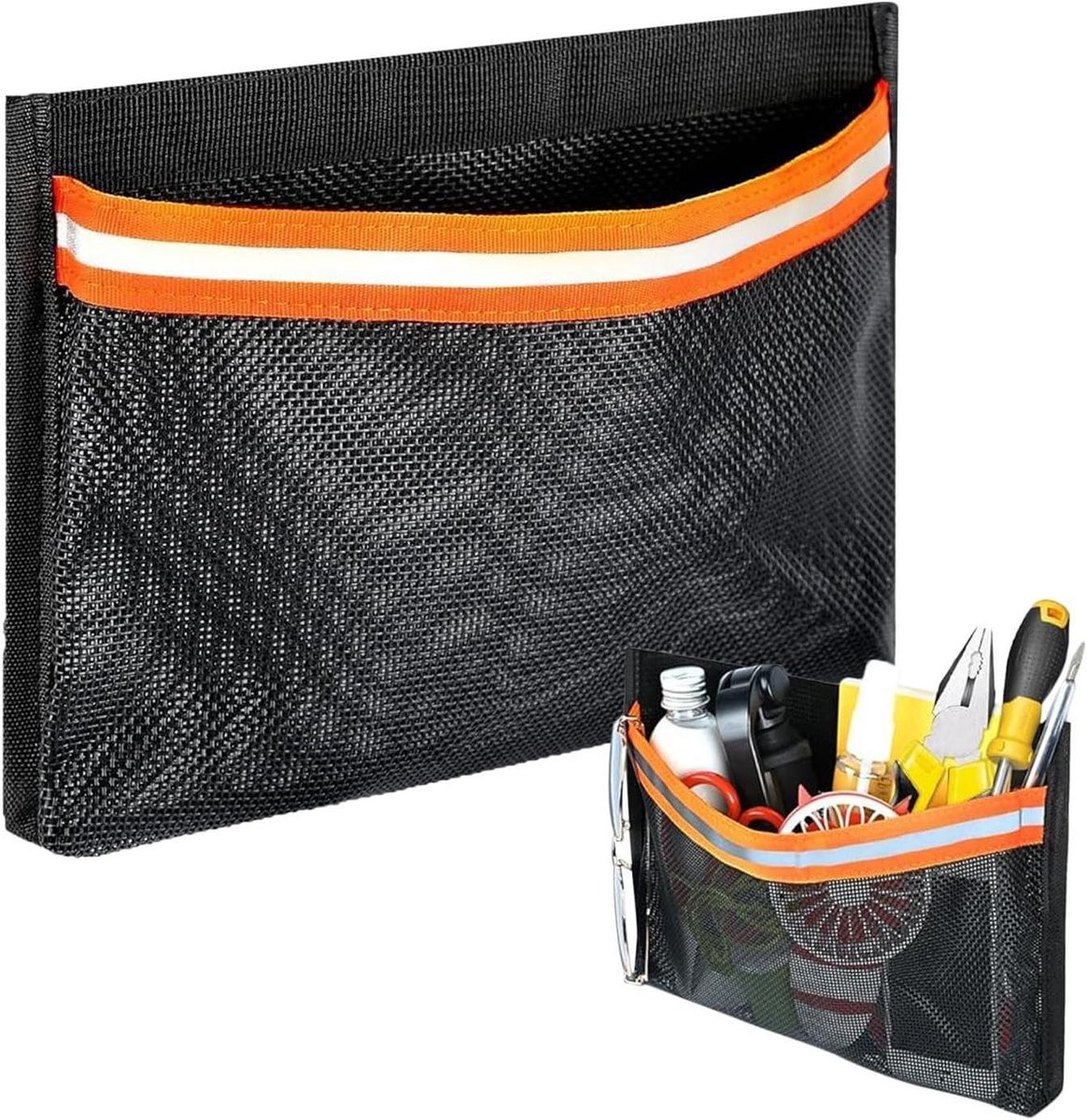 Opbergtas - Boot organizer - Water sport - Reflecterende strepen - 25 x 18 cm - Zwart