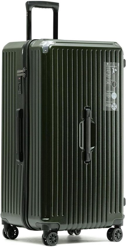 Hardside Koffer - Reiskoffer Spinner - Lange Reizen - Met USB en bekerhouder - 20 inch - Groen