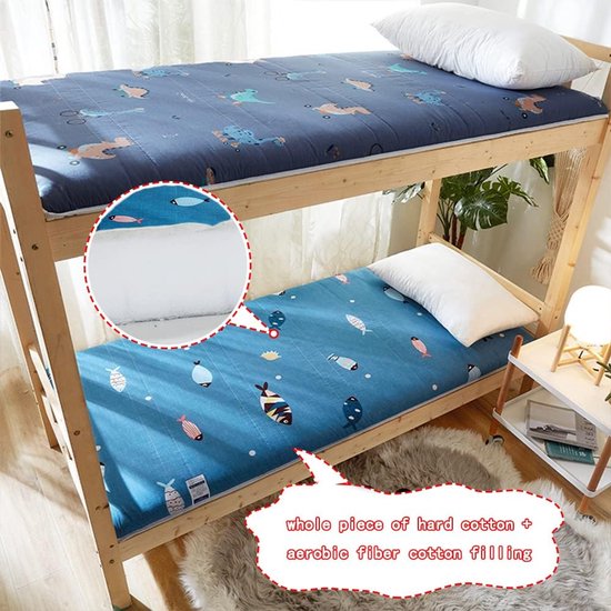 Vloermatras Futon - Japanse Mat - Logeren en Reizen - Opvouwbaar en Draagbaar - Queen 150x200cm - Vis — afbeelding 4
