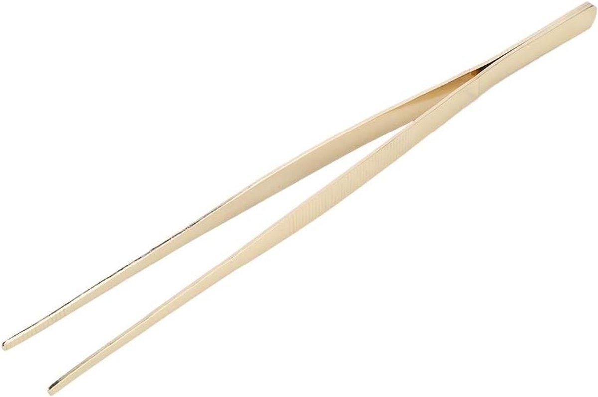 Keukenpincet - Voedselclip - Precisie Koken - Gekartelde Grip - 30 cm - Goud