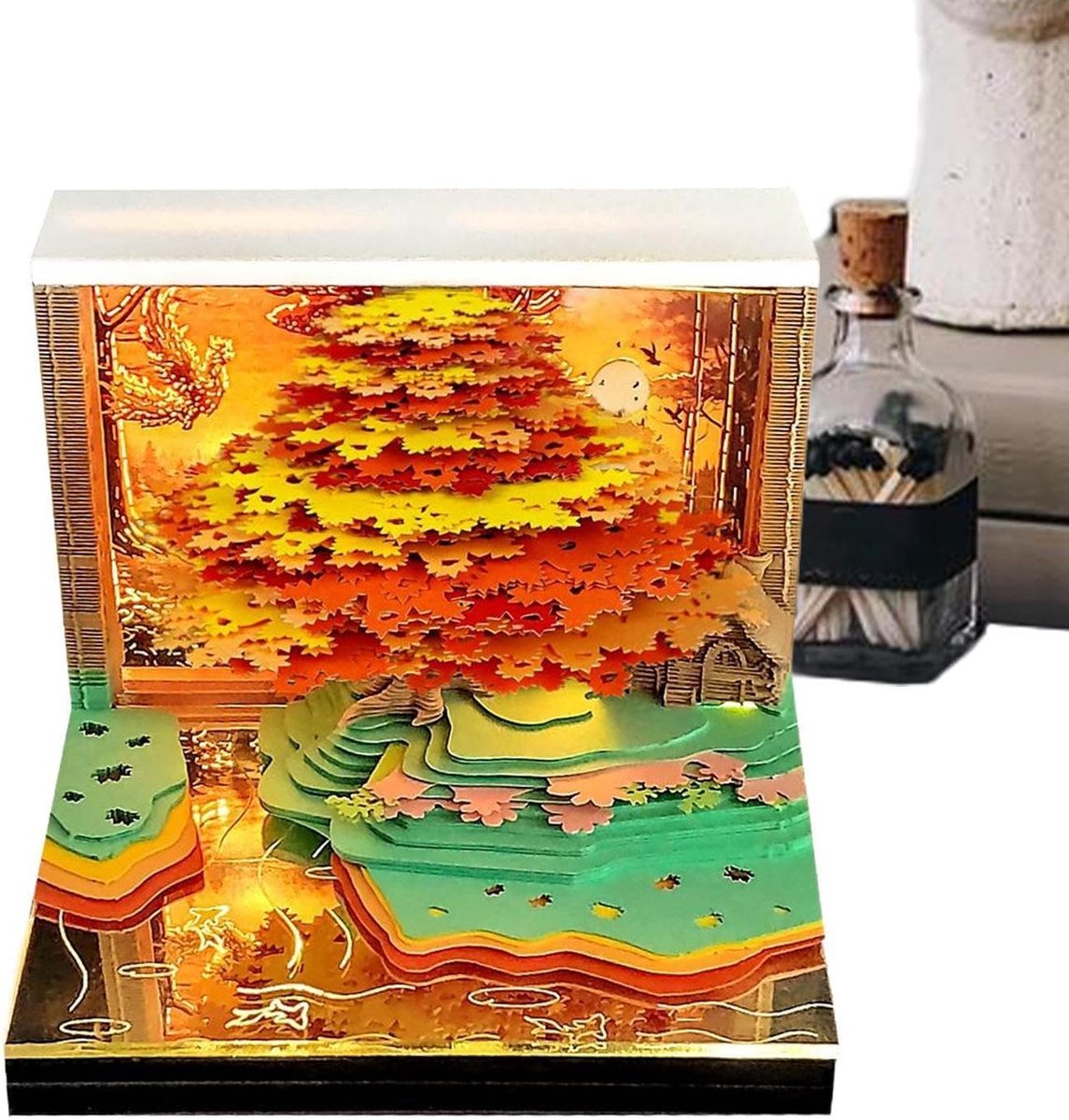 3D Bureaukalender - Weekplanner Notitie - Evenementen Plannen - Ruimtelijke Papierkunst - 10.5 x 10.3 x 8.4 cm - Multicolor