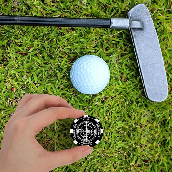 Groene Lezer - Putting Tool - Golf Precisie - Dubbelzijdig Ontwerp - 4 x 4 cm - Zwart — afbeelding 3