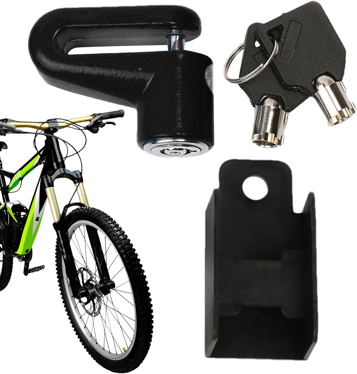 Remschijfslot Motor - Wielslot Scooter - Diefstal Beveiligen - Waterdicht Staal - 14.6 cm - Zwart – foto 7