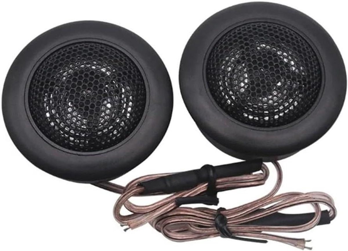 Auto Dome Tweeters - Hoogfrequente Luidsprekers - Auto Audio Upgrade - Ingebouwde Crossover - 2 Paar - Zwart