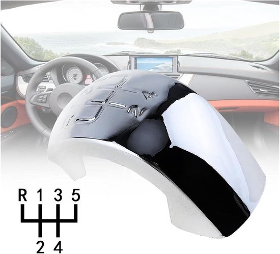 Versnellingspookknop - Schakelhendel - Auto Interieur - ABS Kunststof - 5 Versnellingen - Zilver — afbeelding 2