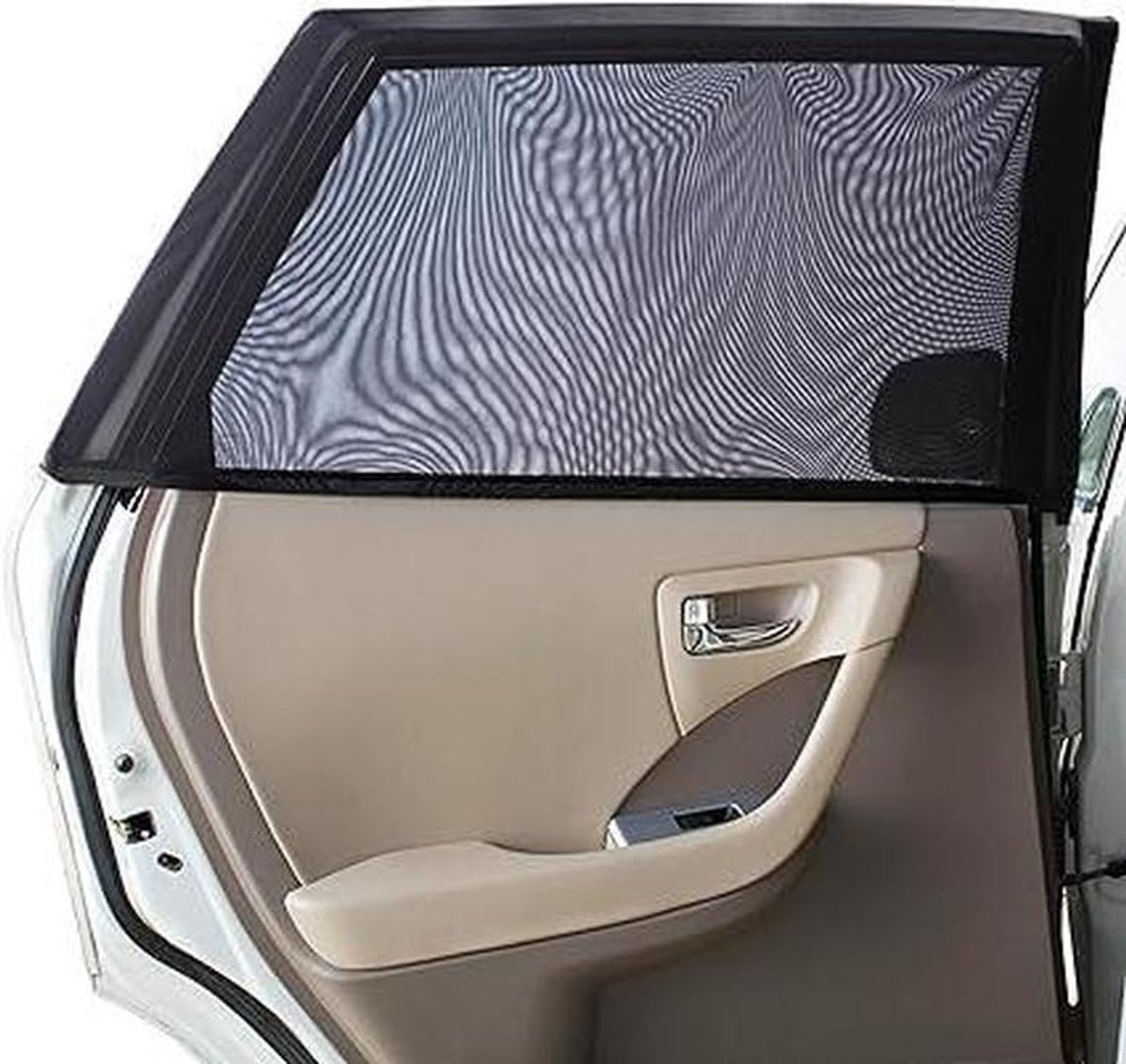 Auto Zonwering - Raamgordijn Set - Bescherming Tegen Zon - Universele Pasvorm - Set Van 2 - Zwart