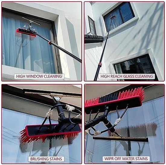 Telescopische raamwisser - Uitschuifbare borstel Steelreiniger - Hoge ramen wassen - Watergevoed systeem - 36-6 meter - Aluminium — afbeelding 5